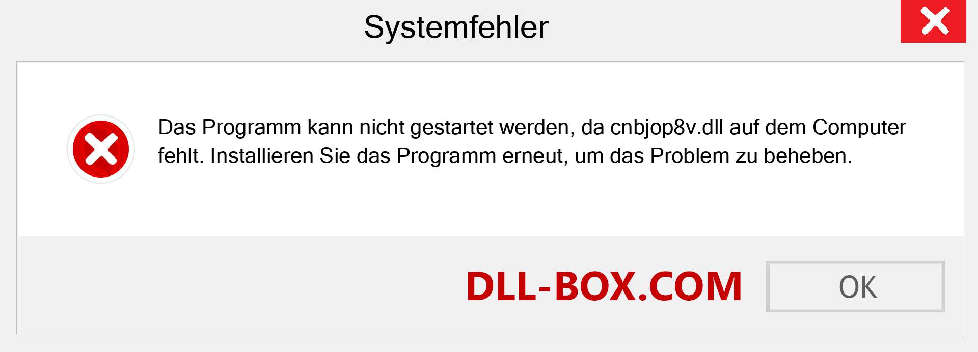 cnbjop8v.dll-Datei fehlt?. Download für Windows 7, 8, 10 - Fix cnbjop8v dll Missing Error unter Windows, Fotos, Bildern